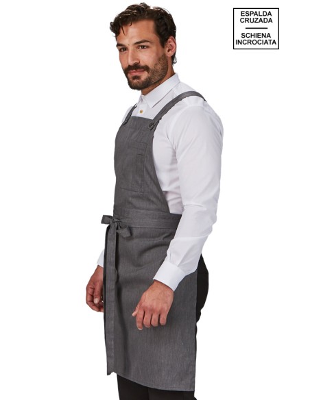 GREMBIULE PETTORINA TASCA DEL PORTAFOGLIO TWILL RICICLATO