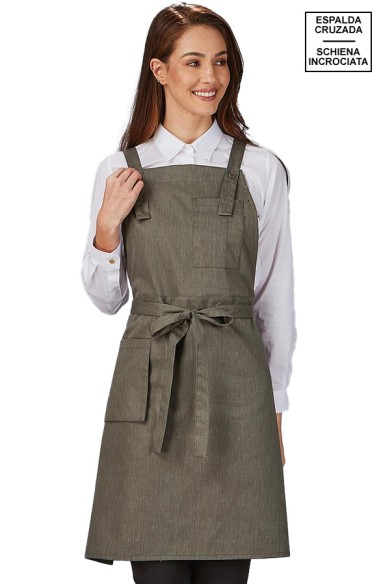 GREMBIULE PETTORINA TASCA DEL PORTAFOGLIO TWILL RICICLATO