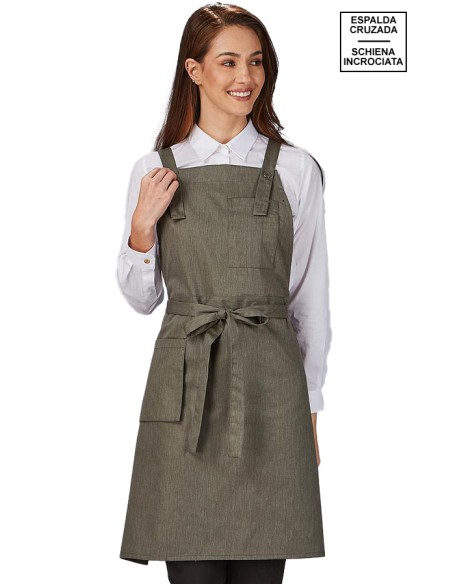 GREMBIULE PETTORINA TASCA DEL PORTAFOGLIO TWILL RICICLATO
