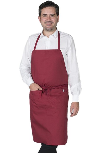 GREMBIULE PETTORINA CON TASCHE IN TWILL