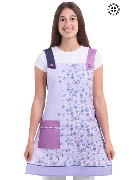 GREMBIULE DA INSEGNANTE FIORI LILLA