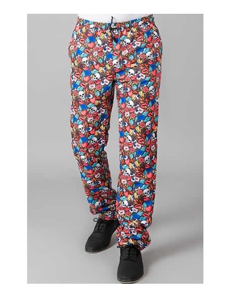 PANTALÓN CALAVERAS Y ROSAS