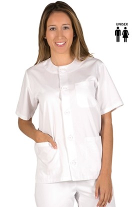 BLUSA M/C BLANCA  BOTONES (UNISEX)