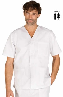 BLUSA BLANCA UNISEX MANGA CORTA