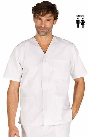 BLUSA BLANCA UNISEX MANGA CORTA