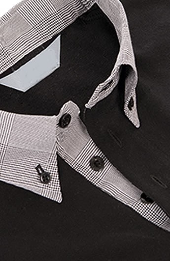 POLO NERO DONNA M/C COLLO CAMICIA