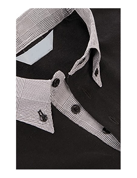 POLO NERO DONNA M/C COLLO CAMICIA