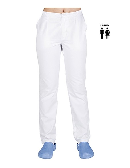 PANTALÓN UNISEX SARGA BLANCA BOTÓN Y BOLSILLOS