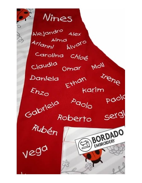 GREMBIULE DA INSEGNANTE BAMBINA PAPAVERO RICAMO