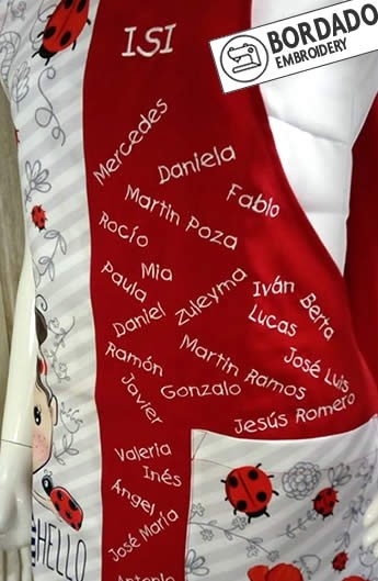 GREMBIULE DA INSEGNANTE BAMBINA PAPAVERO RICAMO