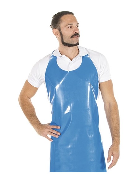 GREMBIULE  POLIURETANO  BLU CHIARO