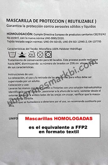MASCARILLA INFANTIL HOMOLOGADA FFP2 