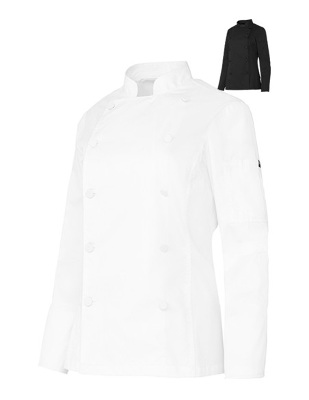 CHAQUETA COCINERA BOTONES FORRADOS BLANCA O NEGRA