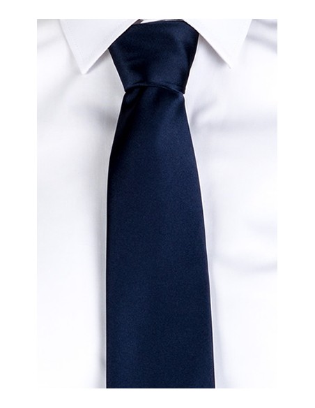 CORBATA SIN NUDO DE RASO UNISEX MARINO