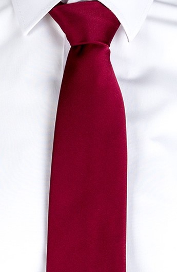 CORBATA SIN NUDO DE RASO UNISEX BURDEOS
