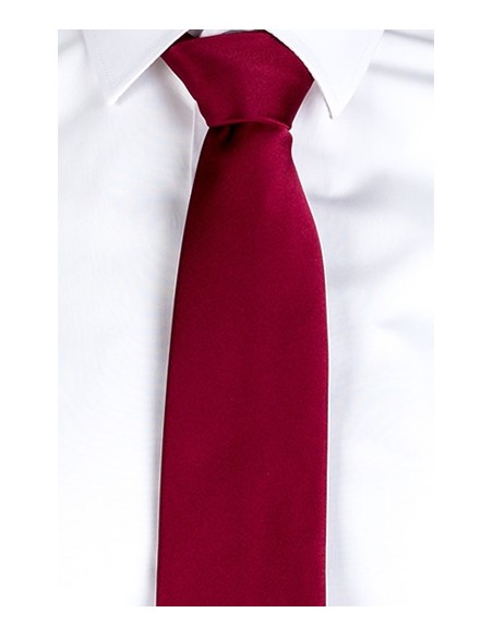 CORBATA SIN NUDO DE RASO UNISEX BURDEOS