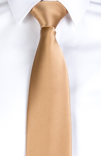 CORBATA SIN NUDO DE RASO UNISEX BEIGE