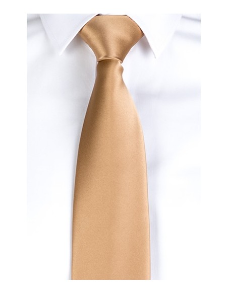 CORBATA SIN NUDO DE RASO UNISEX BEIGE