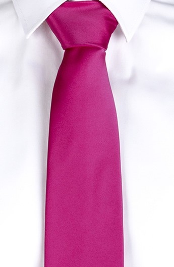 CORBATA SIN NUDO DE RASO UNISEX  FRAMBUESA