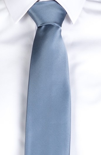 CORBATA SIN NUDO DE RASO UNISEX  GRIS PERLA