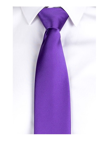 CORBATA SIN NUDO DE RASO UNISEX  MORADO