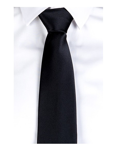 CORBATA SIN NUDO DE RASO UNISEX  NEGRA