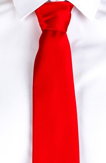 CORBATA SIN NUDO DE RASO UNISEX  ROJO