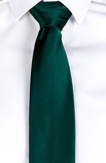 CORBATA SIN NUDO DE RASO UNISEX  VERDE BOTELLA