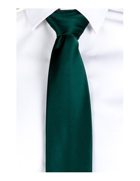 CORBATA SIN NUDO DE RASO UNISEX  VERDE BOTELLA