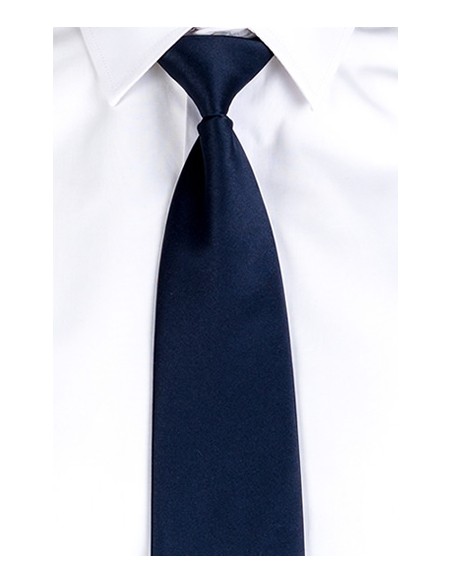 CORBATA CON NUDO Y ELÁSTICO DE RASO UNISEX  MARINO