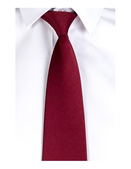 CORBATA CON NUDO Y ELÁSTICO DE RASO UNISEX  BURDEOS