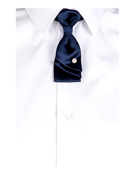 CRAVATTA SATINATA UNISEX BLU