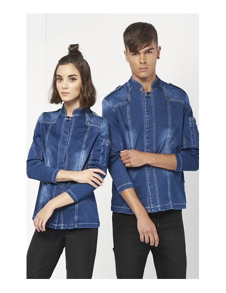 GIACCA DENIM IN MAGLIA MANICA LUNGA DONNA
