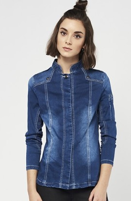 GIACCA DENIM IN MAGLIA MANICA LUNGA DONNA 2