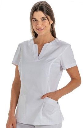 CASACCA COLLO A V DONNA M/C ANTIBATTERICA
