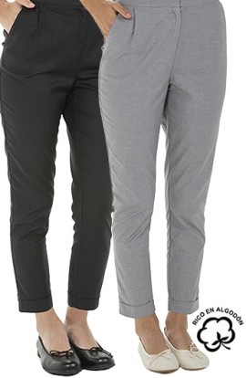 PANTALONI ALLA CAVIGLIA ELASTICO IN VITA