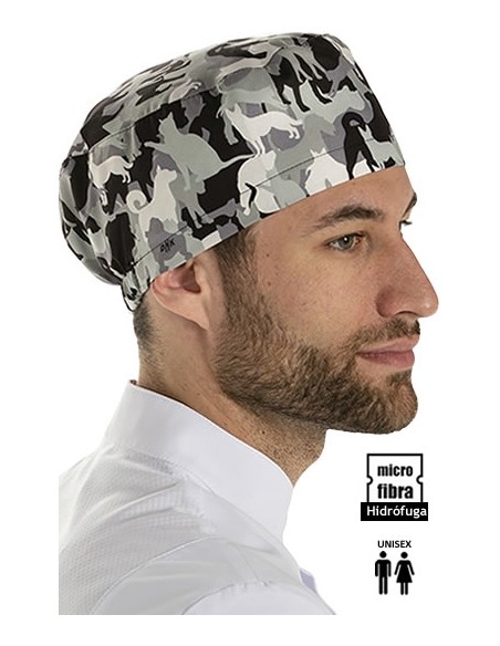 GORRO SANITARIO MICROFIBRA CAMUFLAJE GRIS