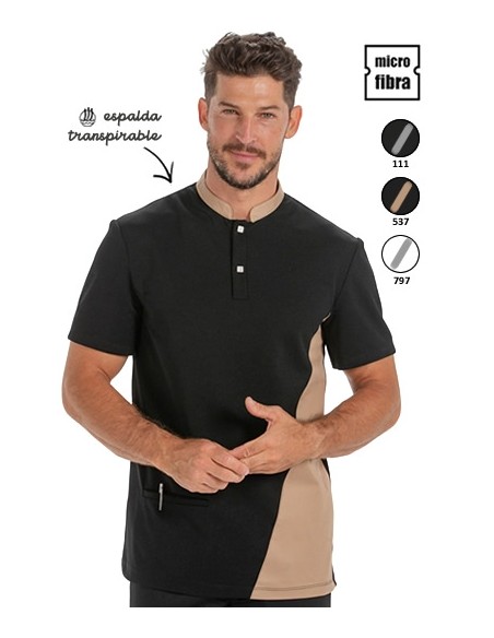 POLO BICOLOR HOMBRE M/C CUELLO MAO 