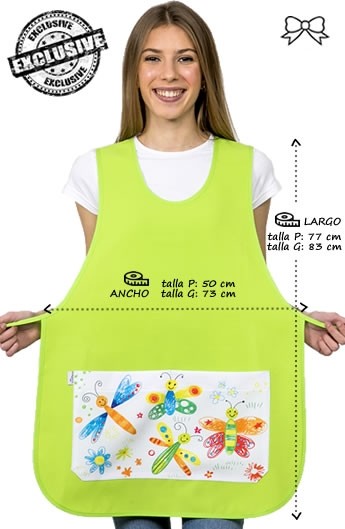 GREMBIULE MAESTRA FARFALLE PISTACCHIO