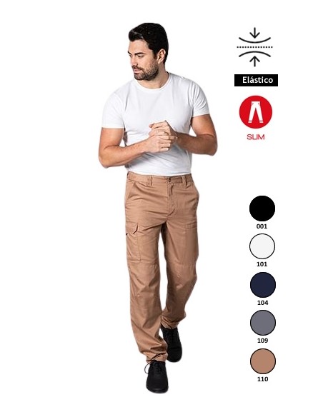 PANTALONI ELASTICI MULTI-TASCHE UNISEX