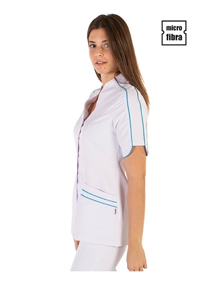 CASACA MUJER MICROFIBRA RIBETE M/C