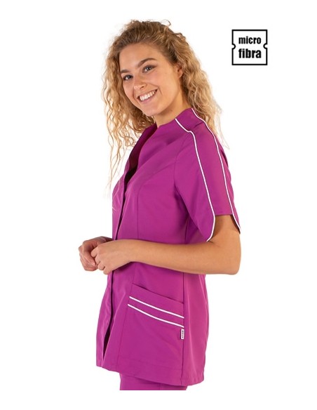CASACA MUJER MICROFIBRA RIBETE M/C