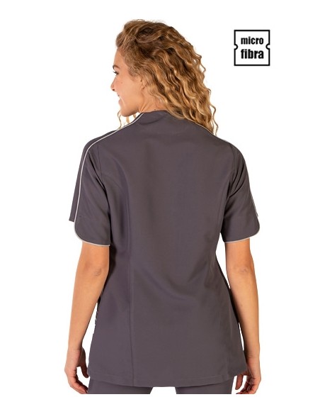 CASACA MUJER MICROFIBRA RIBETE M/C