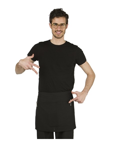 DELANTAL CORTO MULTIBOLSILLOS NEGRO