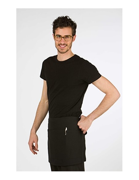 DELANTAL CORTO MULTIBOLSILLOS NEGRO