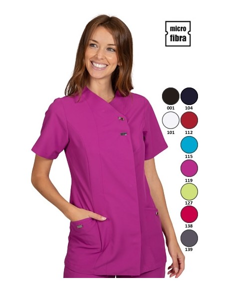 CHAQUETA MUJER MICROFIBRA CORCHETES METÁLICOS M/C