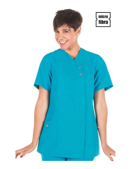 CHAQUETA MUJER MICROFIBRA CORCHETES METÁLICOS M/C