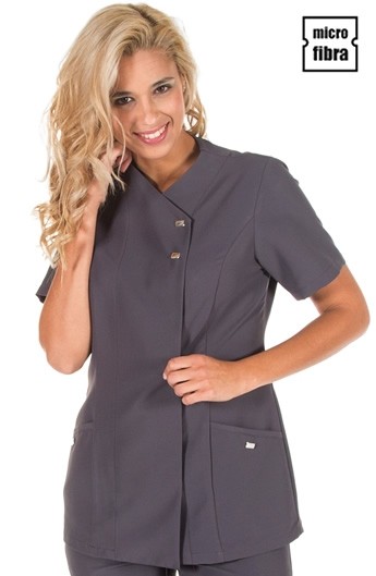 CHAQUETA MUJER MICROFIBRA CORCHETES METÁLICOS M/C
