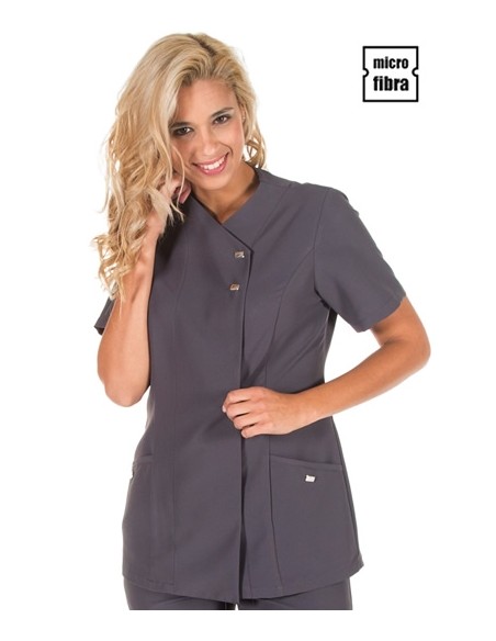 CHAQUETA MUJER MICROFIBRA CORCHETES METÁLICOS M/C
