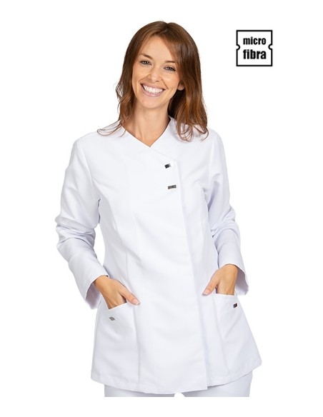 CHAQUETA MICROFIBRA CORCHETES METAL M/L MUJER